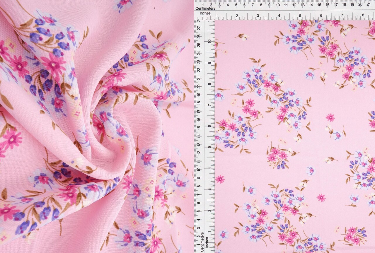 1 Yard CEY Floral Print Woven Fabric Lightweight Soft Drape 58/59" Wide